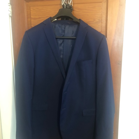 Men’s dark blue suit jacket and pants. - Picture 1 of 10